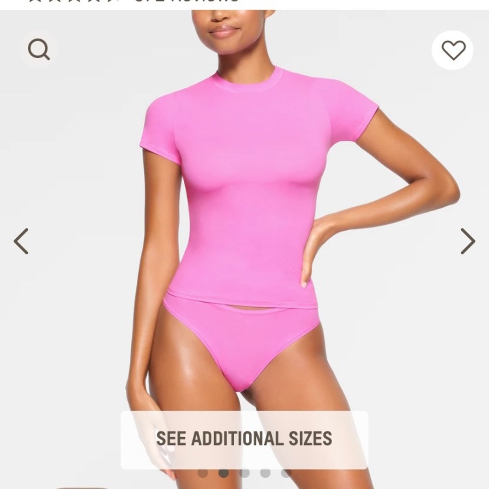 SKIMS fits everybody short sleeve in neon orchard